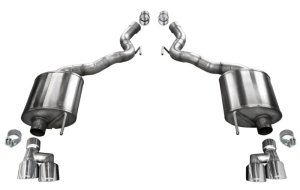 Ford Mustang Performance Exhaust - Rear - CORSA Performance - Axle-Back Sport with 4in Tips - `18-`23